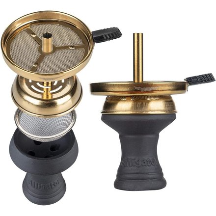 Alligator Gator Shisha Medium - Gold Edelstahl Wasserpfeife inklusive Zubehr