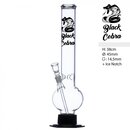 Black Kobra Glas Bong Zylinder mit Plastik Fu