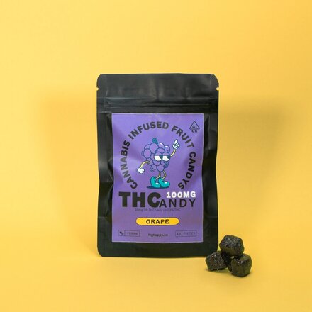 THCandy | Grape 100mg D9 THC | 10 Stck