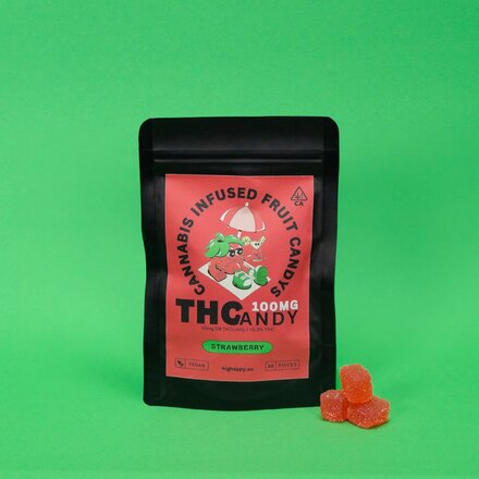 THCandy | Strawberry 100mg D9 THC | 10 Stck