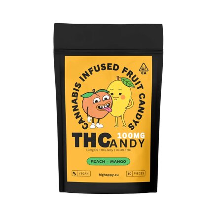 THCandy | Peach- Mango 100mg D9 THC | 10 Stck