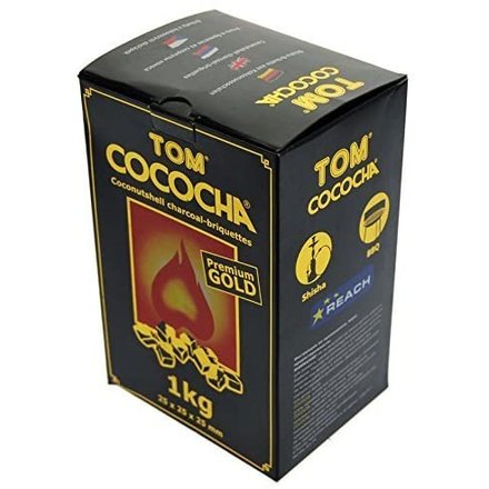 Tom Cococha 1Kg Shisha Kohle Premium Gold aus Kokosnussschalen