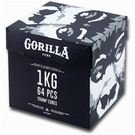 Gorilla Cube Shisha Kohle 26er Naturkohle aus 100% Kokosnussschalen 1 kg