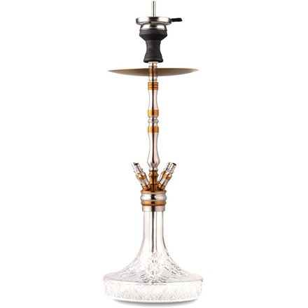 Smokah Royal Shisha Wasserpfeife Edelstahl Gold mit Zubehr