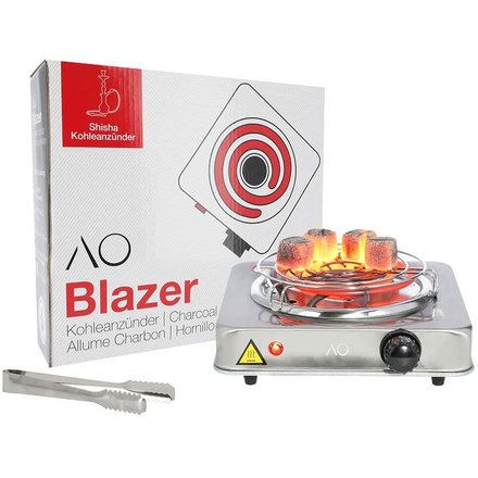 AO Blazer Premium Kohleanzünder für Shisha Kohle Blazer 1000W Edelstahlgehäuse